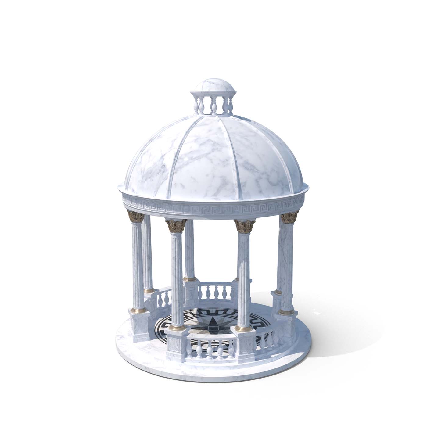 White Marble Gazebo.H03.2k